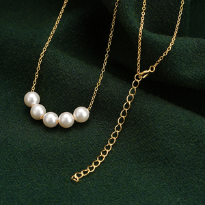 925 Bạc Ngọc Trai Mặt Dây Chuyền Chuỗi Vòng Cổ 925 Sterling Silver 18K Vàng Mạ Sterling Bạc Dây Chuyền Dây Chuyền Trang Sức Cho Phụ Nữ - Product Image 4