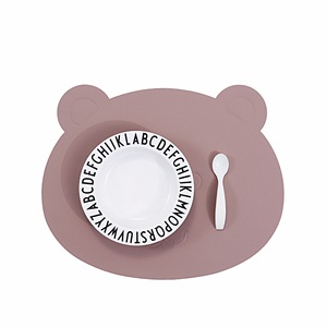 Mantel Individual de Cuero con Diseño de Osito, Rosa y Gris, de PVC, Impermeable, Resistente al Aceite y al Calor, para Niños y Bebés, para Mesa de Comedor - Product Image 4