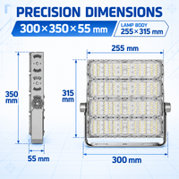 Projecteur LED modulaire 200W 280W avec puce Lumileds et driver Inventronics, orientable, pour éclairage extérieur de haut mât