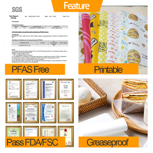 Tùy chỉnh unprinted 30 gam không thấm mỡ Giấy nướng ly pfas-miễn phí chịu nhiệt cho bánh mì kẹp thịt bánh mì cho thực phẩm cá nhân nướng - Product Image 3