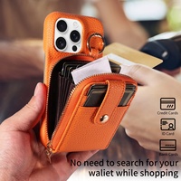 Étui en cuir PU+TPU avec blocage RFID OEM avec porte-cartes Portefeuille en cuir Étui de téléphone pour iPhone 17 17 Pro 17 Pro Max A-2634