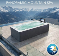Piscine à contre-courant professionnelle sans fin 4800 mm H-5506 9,5 kW haute puissance avec LED et audio pour exercice, spa de nage moderne pour hôtels et villas