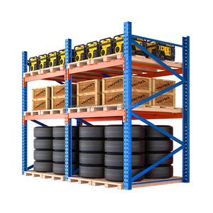 Étagères à palettes multi-niveaux robustes bleues 1200x1000mm Capacité de palettisation réglable Acier laminé à froid Revêtement électrostatique en poudre - Product Image 2