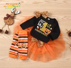 2024 <span class=keywords><strong>ropa</strong></span> de manga larga de <span class=keywords><strong>Halloween</strong></span> <span class=keywords><strong>ropa</strong></span> de bebé recién nacido con niños conjuntos de 4 piezas traje - Product Image 2