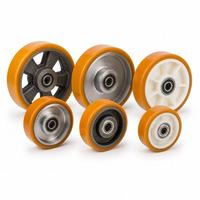 Roues en polyuréthane robustes, taille et couleur personnalisées, roulettes industrielles en PU avec noyau en fonte pour chariots à plateforme