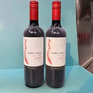 Sarung jaring botol anggur merah, penutup jaring pelindung botol air mineral