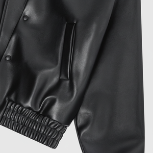 Chaqueta Universitaria de Cuero para Hombre, Estilo Bomber, Invierno, con Bordado Chenille de Alta Calidad y Diseño Patchwork - Product Image 1