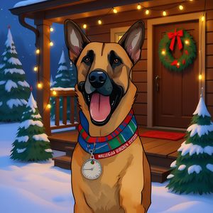 Bandera decorativa navideña belga Malinois para jardín, obra de arte colgante de poliéster para porche, modelo D0100HAPGGA - Product Image 2