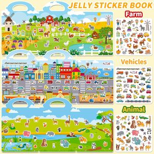 6 Sets de Libros de Pegatinas Reutilizables para Niños Pequeños de 3 a 6 Años, Libro de Pegatinas de Gelatina para Niños, Juguetes de Actividades con Pegatinas de Viaje - Product Image 4