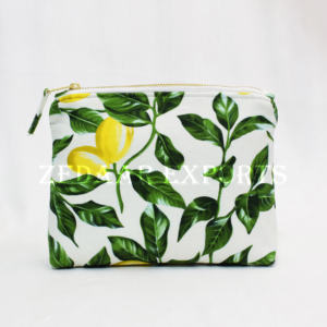 Sac de maquillage léger en lin de haute qualité grande capacité cosmétique de voyage écologique fermeture à glissière Logo personnalisé à la mode - Product Image 1