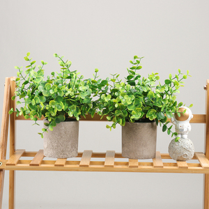 Plantes en pot de simulation de pulpe cylindrique Spot-Plantes vertes artificielles de bureau réalistes avec pot de texture naturelle - Product Image 4