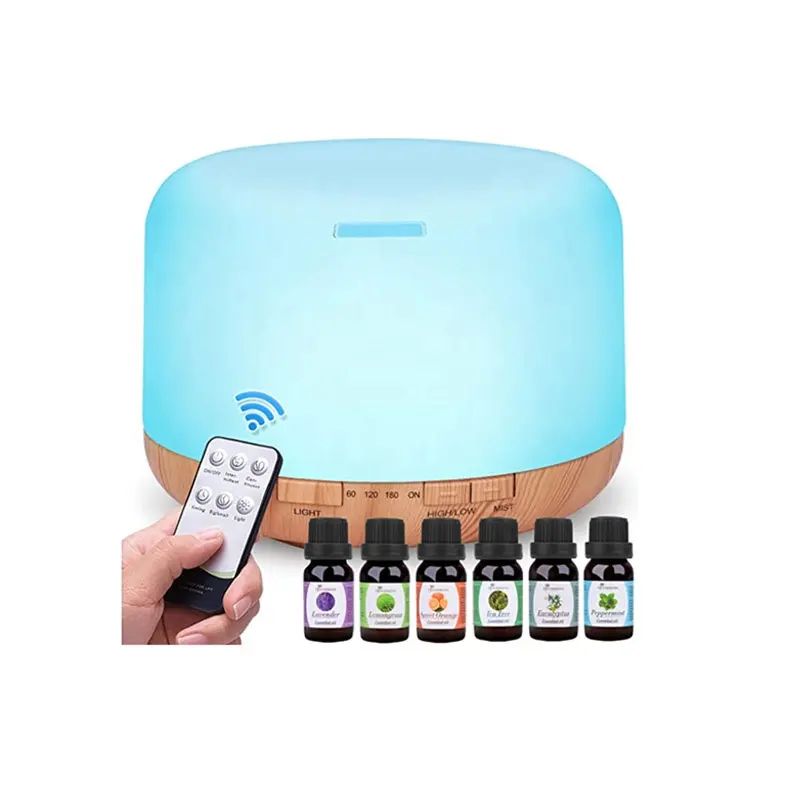 New products 2021 unique ultrasonic Cool Mist Aroma 500ml Electric Essential Oil Diffuser with remote control