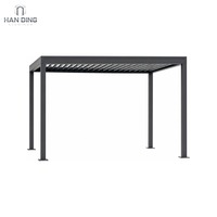 Pergola bioclimatique en aluminium à toit à lames orientables Celtiberian Boulder, motorisée, imperméable, pour jardin extérieur