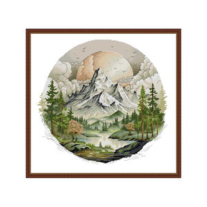 Kits de Broderie au Point de Croix Motif Montagnes Enneigées NKF, Tissu Aida Pré-imprimé ou à <span class=keywords><strong>Broder</strong></span> Soi-même, Ensemble de Broderie Manuelle DIY, Artisanat Artistique, <span class=keywords><strong>Toile</strong></span> à <span class=keywords><strong>Broder</strong></span> - Product Image 1