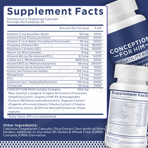 Vitahealthy <strong>Capsules</strong> with <strong>Herbal</strong> and Nutritional Ingredients for Daily Male Wellness Conception for Him Fertility Aid <strong>Capsules</strong> - Product Image 6