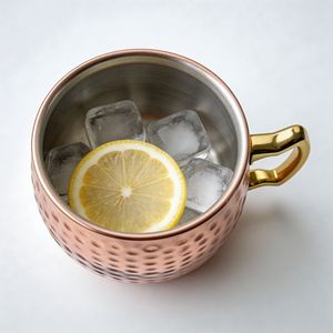 Taza Moscow Mule de Acero Inoxidable, Recubierta de Cobre, Martillada, con Aislamiento Térmico, para Cerveza, para Fiestas - Product Image 2