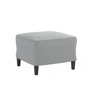 Poggiapiedi in tessuto grigio chiaro 23,6x19,7x16,1 pollici, design contemporaneo, mobili per soggiorno - Product Image 1