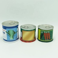 Boîtes de conserve en métal personnalisées par les fabricants Couvercle circulaire scellé facile à tirer pour l'emballage de boîtes de conserve de graines de carottes