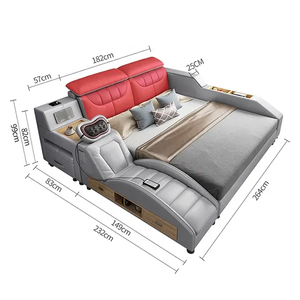 Marco de cama tamaño King de lujo con estilo europeo de lujo italiano moderno muebles de dormitorio de cartón plegable juego de dormitorio de pino - Product Image 3