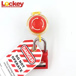 Lockey şeffaf acil 22mm anahtarı basma düğmesi kilitleme durdurma güvenlik koruyucu kapak