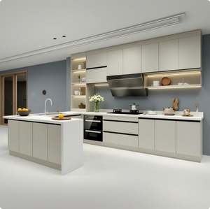 Gabinetes de Cocina Modernos de Aluminio de Diseño de Lujo Zofa Living, Puerta de Laca Ecológica, Incluye Fregadero - Product Image 1