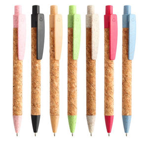 Bolígrafos de Corcho Biodegradables KUKESI CORK con Logotipo Personalizado de la Empresa, Punta de 1.0 mm y Tinta Azul/Negra - Product Image 1