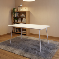 Table de bureau minimaliste pour la maison, plateau en MDF imperméable, légère mais stable, avec pieds en fer robustes