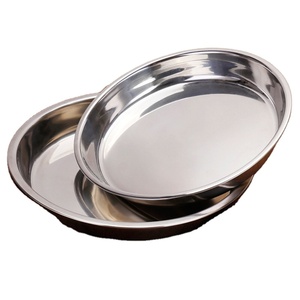 Assiette <span class=keywords><strong>plate</strong></span> en acier inoxydable poli, de style coréen moderne, compatible micro-ondes, pour la cuisson à la vapeur des fruits et des gâteaux - Product Image 1