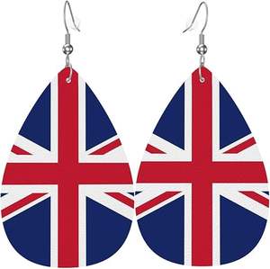 Boucles d'oreilles pendantes en cuir léger en forme de goutte d'eau, motif drapeau national, pour bijoux, tenues, accessoires, cadeaux - Product Image 2