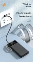Pengisi Daya Portabel Tahan Api dengan Kabel Terintegrasi PD 5V/2A 20000mAh, Dilengkapi Penyangga Ponsel untuk Earphone & Kamera