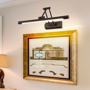 Applique murale moderne en aluminium noir, lumière LED rectangulaire 3500K blanc chaud, dimmable, à montage en surface pour salon - Product Image 1