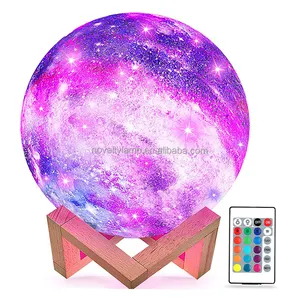 16 Color Moon Light Touch Control Brightness Children Christmas with Remote Control 3D Planetary Night Moon Light