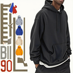 เสื้อฮู้ดดี้โอเวอร์ไซส์ผ้าฝ้าย 100% แบบยูนิเซ็กซ์ สีพื้น สไตล์สตรีทแวร์ สำหรับฤดูหนาว - Product Image 3