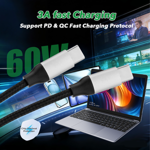Cable <span class=keywords><strong>USB</strong></span> <span class=keywords><strong>C</strong></span> a <span class=keywords><strong>USB</strong></span> <span class=keywords><strong>C</strong></span> de 60W con Logotipo Personalizado WISTAR, Cable de 1M, Carga Rápida, Compatible con Transferencia de Datos - Product Image 4