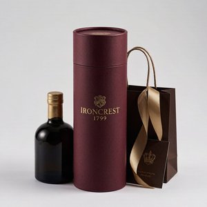 Heavy-duty Rigid Cardboard Round Cylinder Tube <b>Box</b> for Wine Whiskey Champagne Spirits Bottle Packaging Custom Logo - Product Image 1