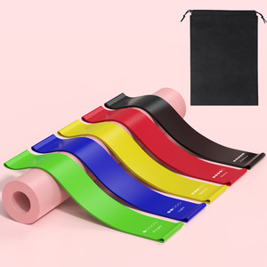 Ensemble de bandes de résistance pour fitness avec sac de transport, résistance moyenne, matériau TPE, pour yoga, entraînement des fessiers, squats, danse, étirements - Product Image 1