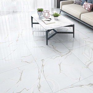 Gạch lát nền men sứ nhà máy 60x60 màu trắng, trông như đá cẩm thạch, gạch ốp tường 600x600, gạch ceramic toàn thân men sứ cho sàn nhà - Product Image 2