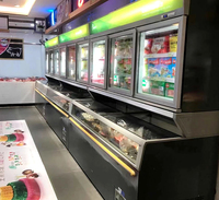 Vitrine Réfrigérée Combinée Haut de Gamme Mère-Fils à Refroidissement par Air, Grande Capacité Personnalisée, Présentoir Intégré pour Supermarché