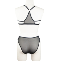 Ensemble de lingerie de luxe romantique et sexy en dentelle noire, soutien-gorge push-up à armatures et culotte, avec broderie respirante à motifs de feuilles et teinture unie