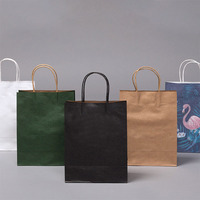 Sac en papier kraft écologique personnalisé avec poignée torsadée pour boulangerie, desserts, biscuits, vente en gros, emballage de détail, fournisseur