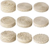Ruban en dentelle beige à ourlet en dentelle, ruban en dentelle vintage assorti, ruban en dentelle à œillets pour bricolage, artisanat de mariage, couture, emballage cadeau