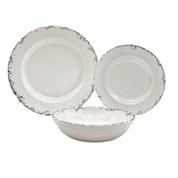 Assiette Rustique Moderne en Mélamine Grande Taille, Qualité Alimentaire, Sans BPA, Durable, Non Toxique, pour Camping et Restaurants Occidentaux