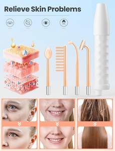 Mesin tongkat terapi kulit portabel, alat genggam elektrik frekuensi tinggi untuk pijat jerawat, peremajaan kulit, pengurang kerut - Product Image 4