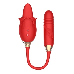 2026 गुलाब का फूल वाइब्रेटर डिचेबल डबल सिर वाली जीभ को टेलीस्कोपिक वाइब्रेटिंग महिला हस्तमैथुन - Product Image 2
