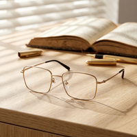 Gafas de titanio OEM ligeras para lectura, monturas ópticas de negocios para mujeres, hombres, unisex, en stock.