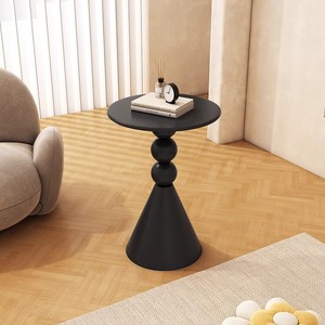 Table basse moderne en métal de petite taille avec structure en fer forgé pour salon - Design minimaliste moderne, style crème, meubles de salon - Product Image 3