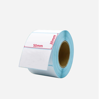 Gulungan Label Termal Perekat 50mm X 30mm Stiker Termal Perekat Sendiri Gulungan Label Barcode Kertas Termal untuk Printer