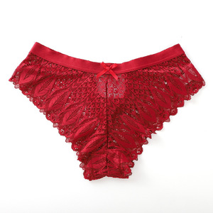 Culottes mi-hautes pour femmes, style euro-américain, avec nœud et bretelles croisées, sexy, bordure en dentelle, en promotion - Product Image 5