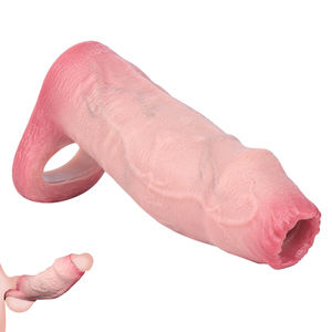 FAAK-Manchon réaliste pour pénis, préservatif élastique et creux, en silicone souple pour agrandissement du pénis, jouets sexuels pour couples et adultes, vente en gros - Product Image 1