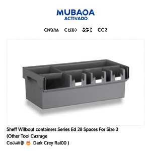 Estante Fami Sin Contenedores Serie Ed 28 Espacios para Contenedores Tamaño 3 Gris Oscuro Ral7000 - Product Image 3